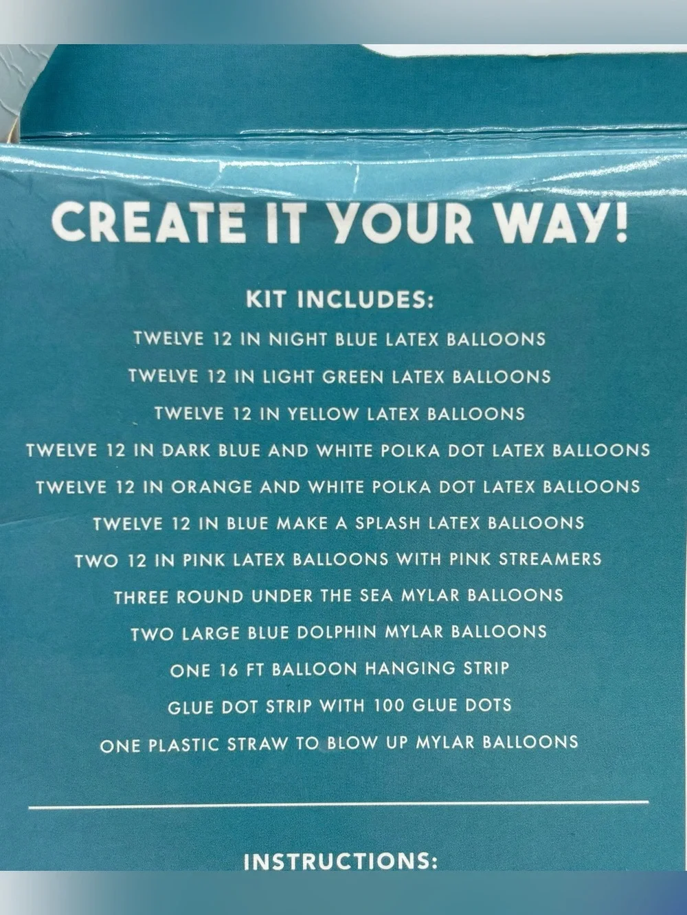 C R Gibson Signature Under The Sea 75+ Balloon Garland Kit Dolphin Party Decor